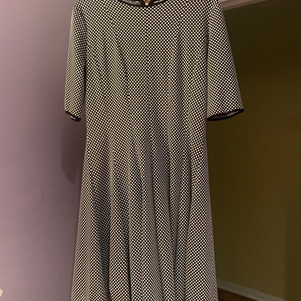 Quarter Sleeve Black and White Dress